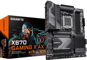 Abbildung des Gigabyte X670 Gaming X Mainboards mit PCIe Gen 5 und DDR5-Unterstützung, geeignet für AMD Ryzen™ 7000 Prozessoren